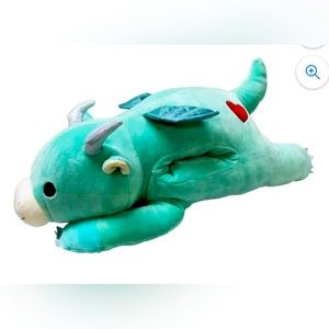 Squishmallows HugMallows Miles Dragon Plush Valentines Heart Green 24"